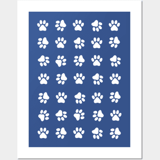 Dog Paw Print White Dog Lover - Paw Print Art Posters and Art